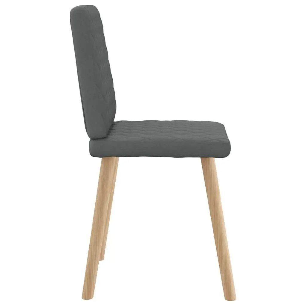 Dining Chairs Dark Grey Fabric Foam Padded Backrest 4 Piece
