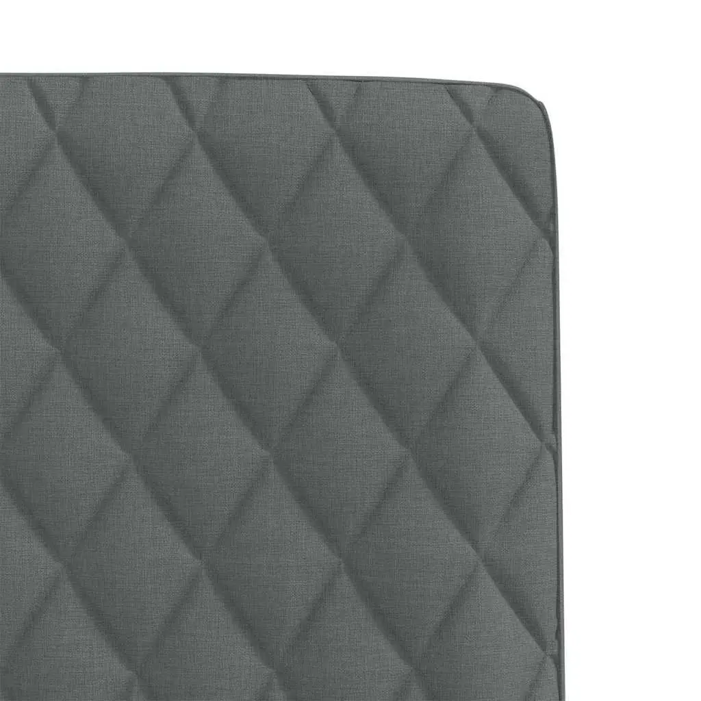 Dining Chairs Dark Grey Fabric Foam Padded Backrest 4 Piece