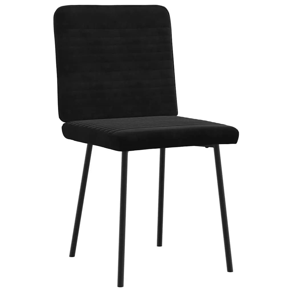 Dining Chairs 4 pcs Black Velvet Kitchen Seating Set Comfortable Backrest