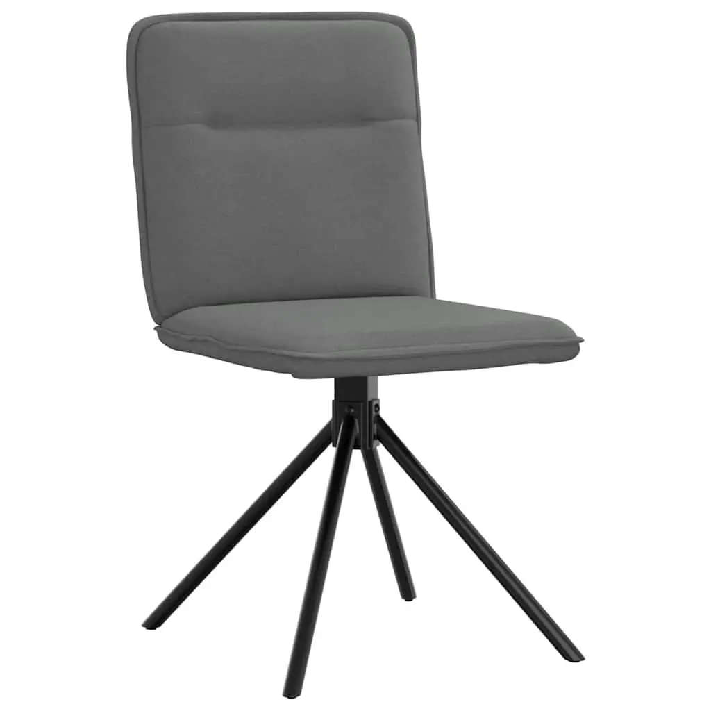 Dining Chairs Dark Grey Fabric Foam Padded Backrest 4 Piece
