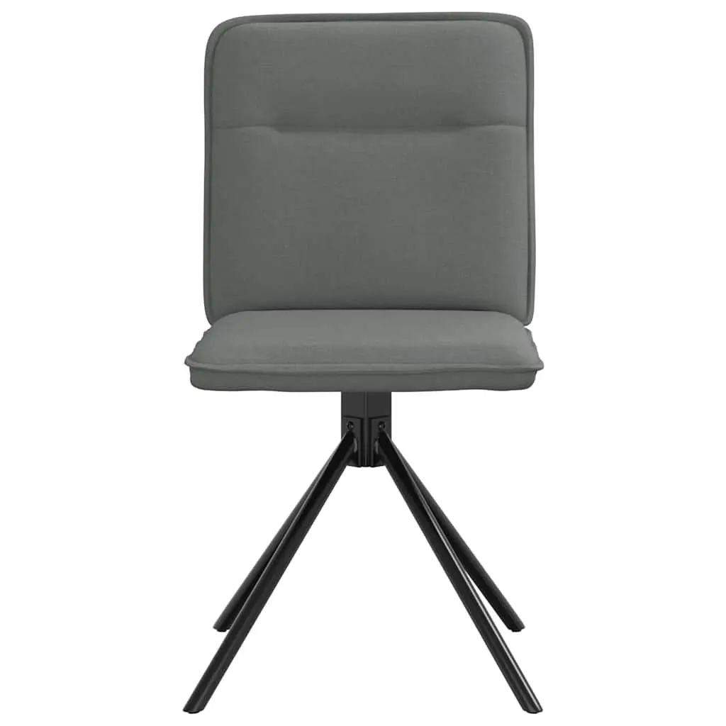 Dining Chairs Dark Grey Fabric Foam Padded Backrest 4 Piece