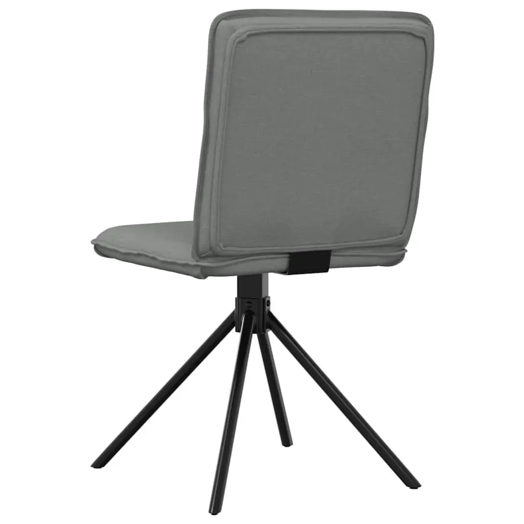 Dining Chairs Dark Grey Fabric Foam Padded Backrest 4 Piece