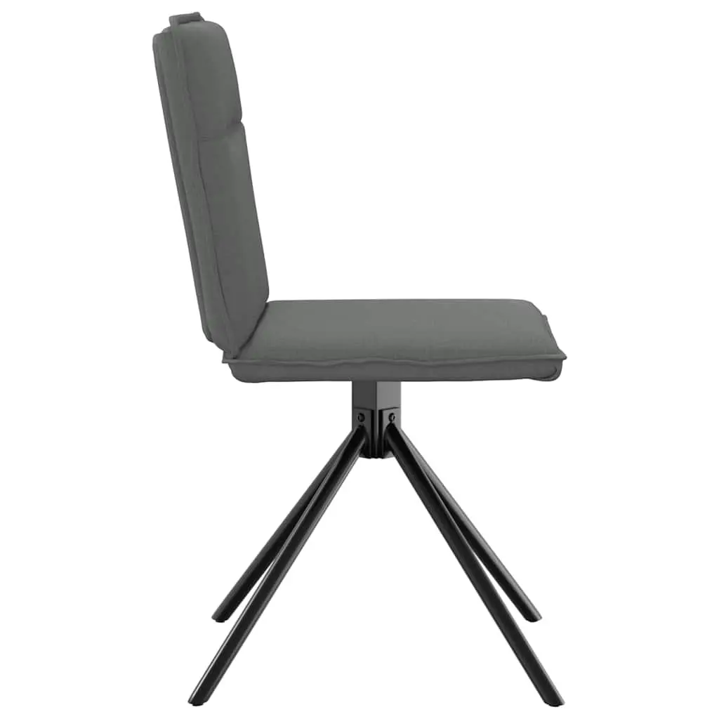 Dining Chairs Dark Grey Fabric Foam Padded Backrest 4 Piece