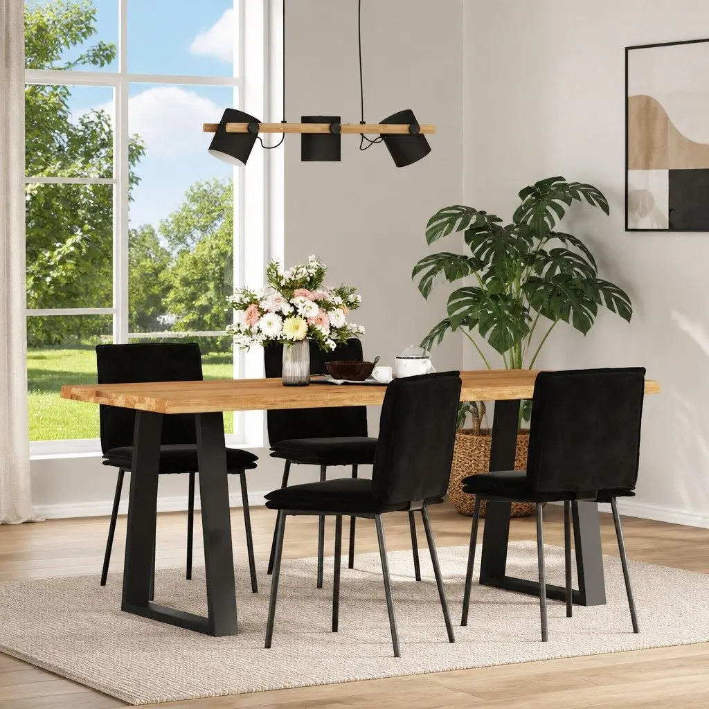 Black Velvet Dining Chair Set
