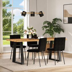 Comfortable and Stylish Black Velvet Dining Chair Set