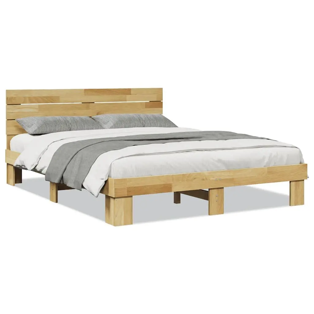 Solid Wood Bed Frame with Headboard for Lasting Comfort