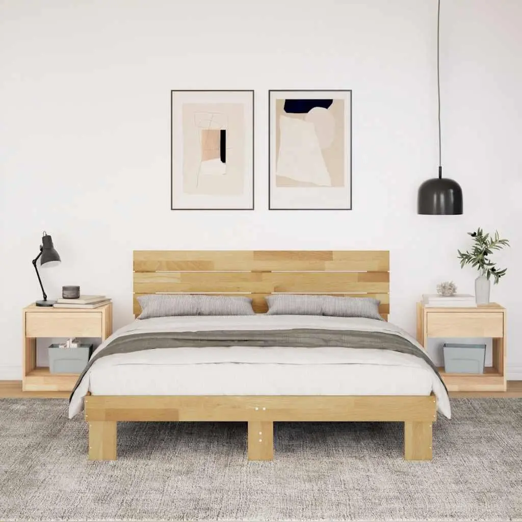 Solid Wood Bed Frame with Headboard for Lasting Comfort