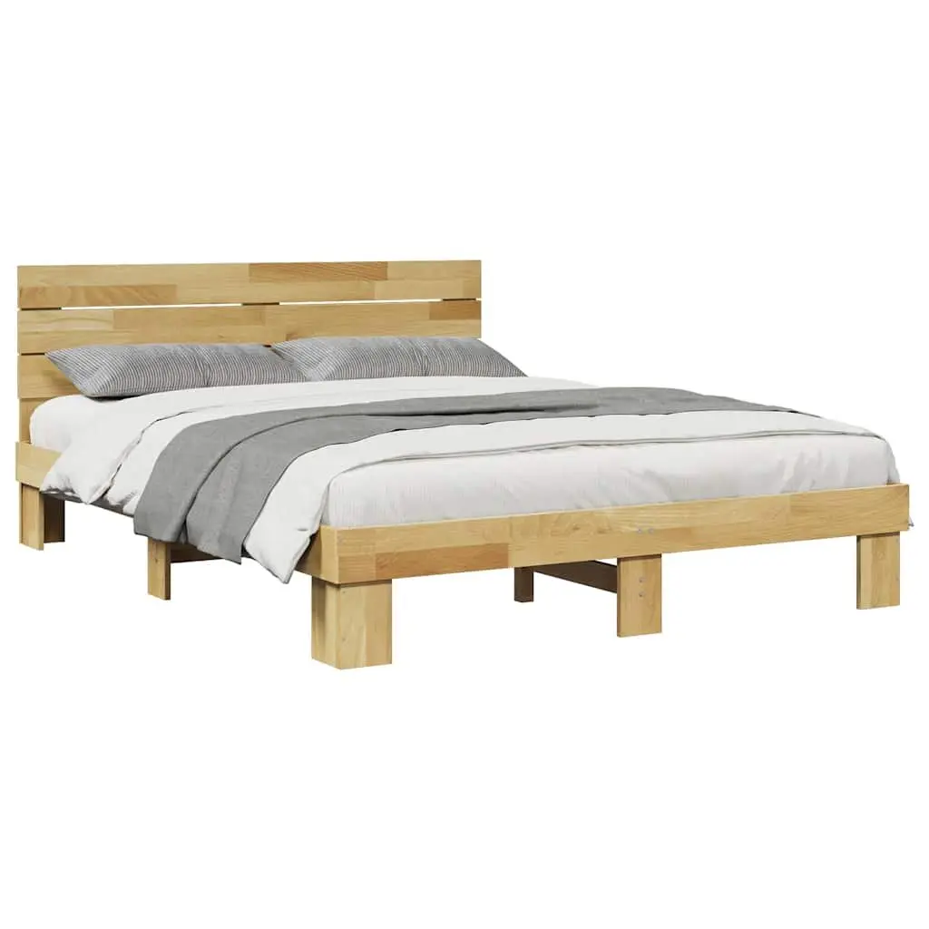 Solid Wood Bed Frame with Headboard for Lasting Comfort