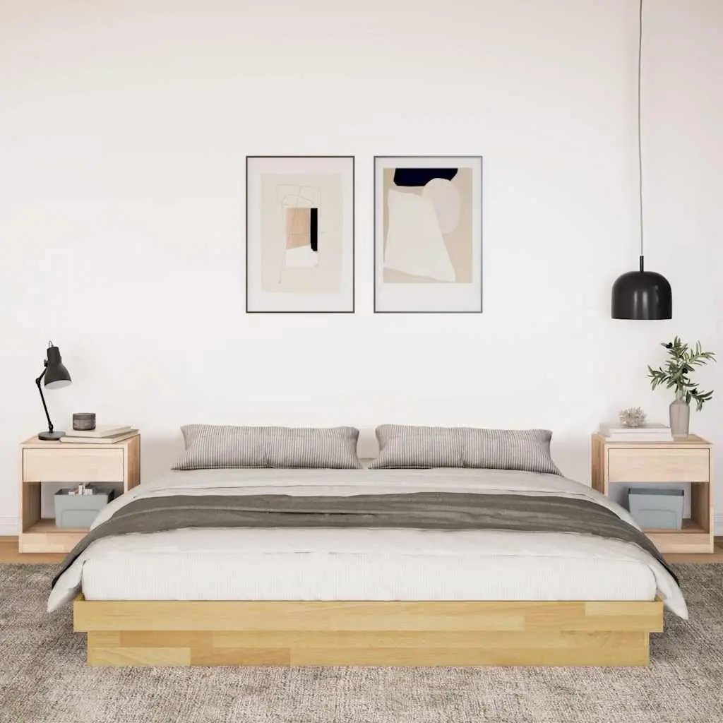 Bed Frame 180x200 cm in Solid Oak Wood