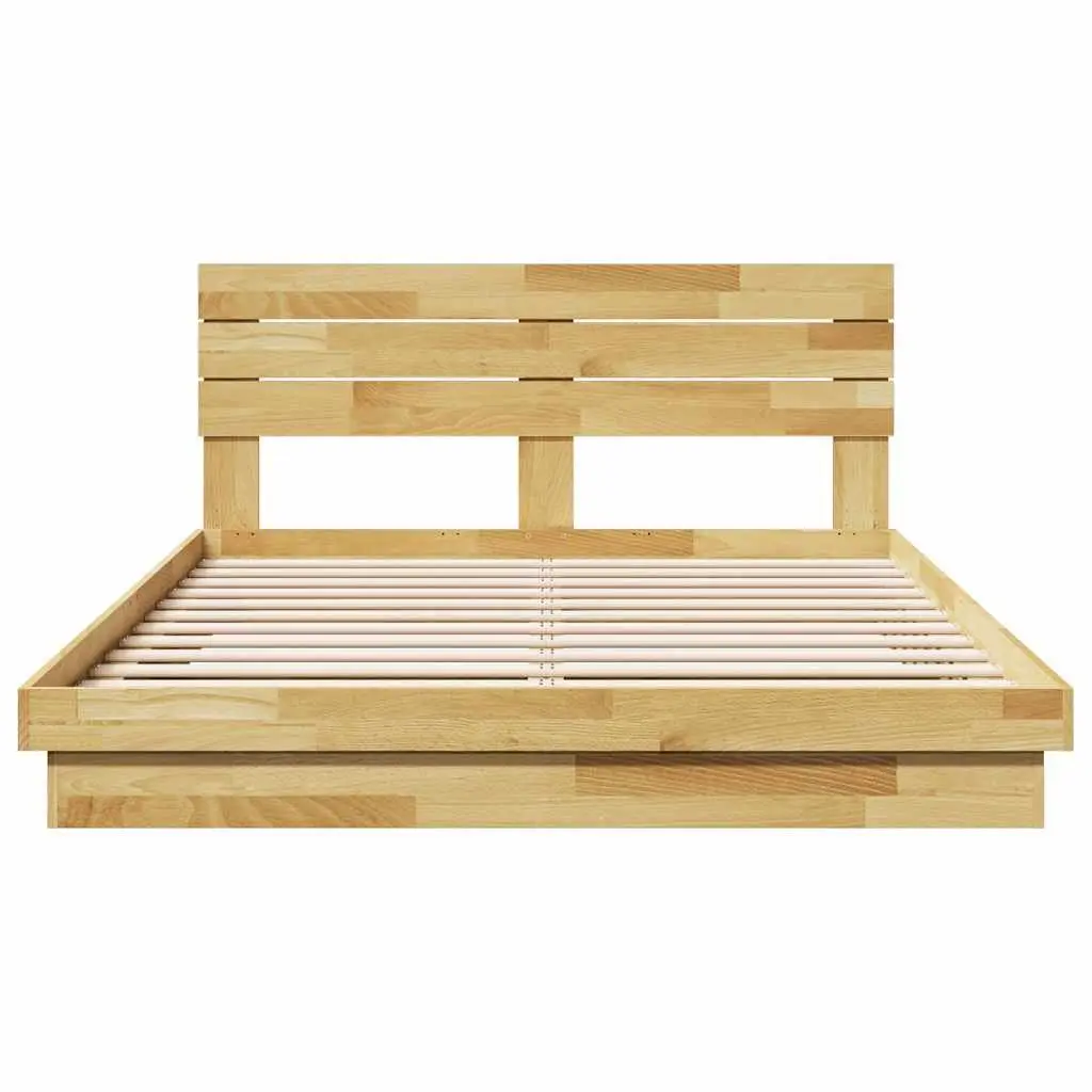 Solid Wood Bed Frame with Headboard 150x200 cm