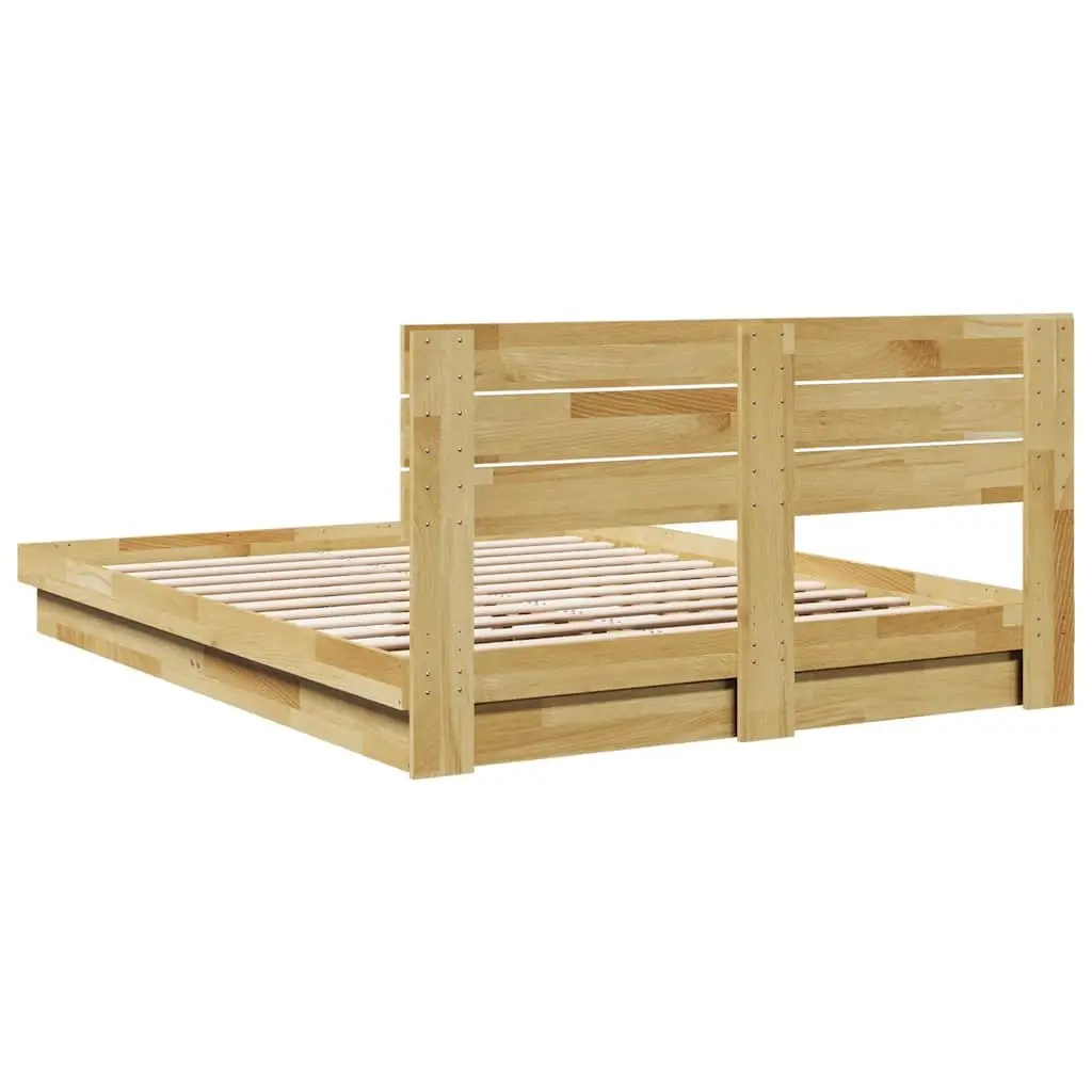 Solid Wood Bed Frame with Headboard 150x200 cm