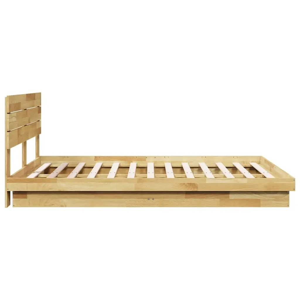 Solid Wood Bed Frame with Headboard 150x200 cm