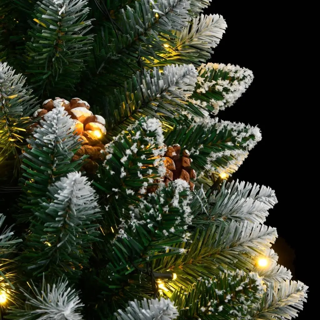 Artificial Christmas Tree 240cm Green 300 LED Lights Hinged Branches Steel Stand