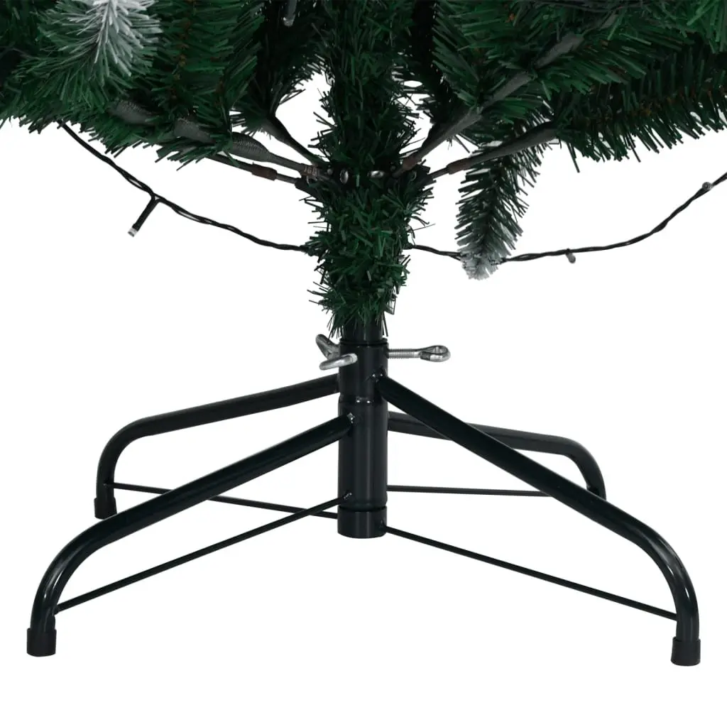 Artificial Christmas Tree 240cm Green 300 LED Lights Hinged Branches Steel Stand