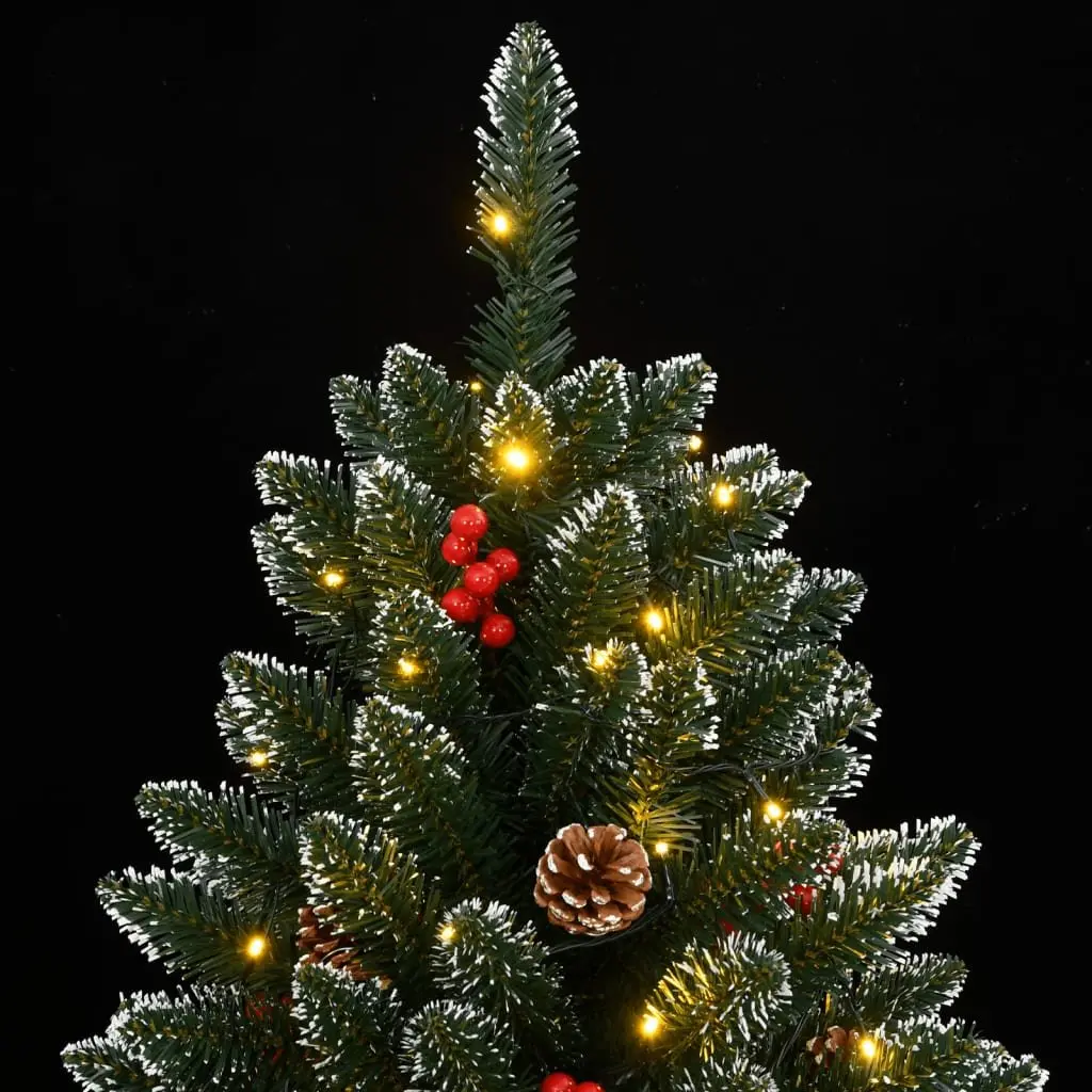 Artificial Christmas Tree 210cm Green 300 LED Lights Hinged Branches Steel Stand