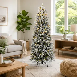 Reliable 150cm Flocked Christmas Tree with LEDs