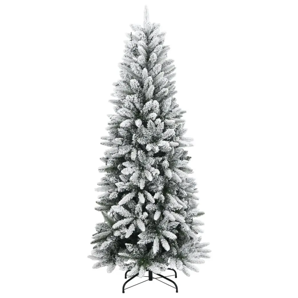 Flocked Snow Green Artificial Christmas Tree 150cm with 150 LED Lights Holiday Decor