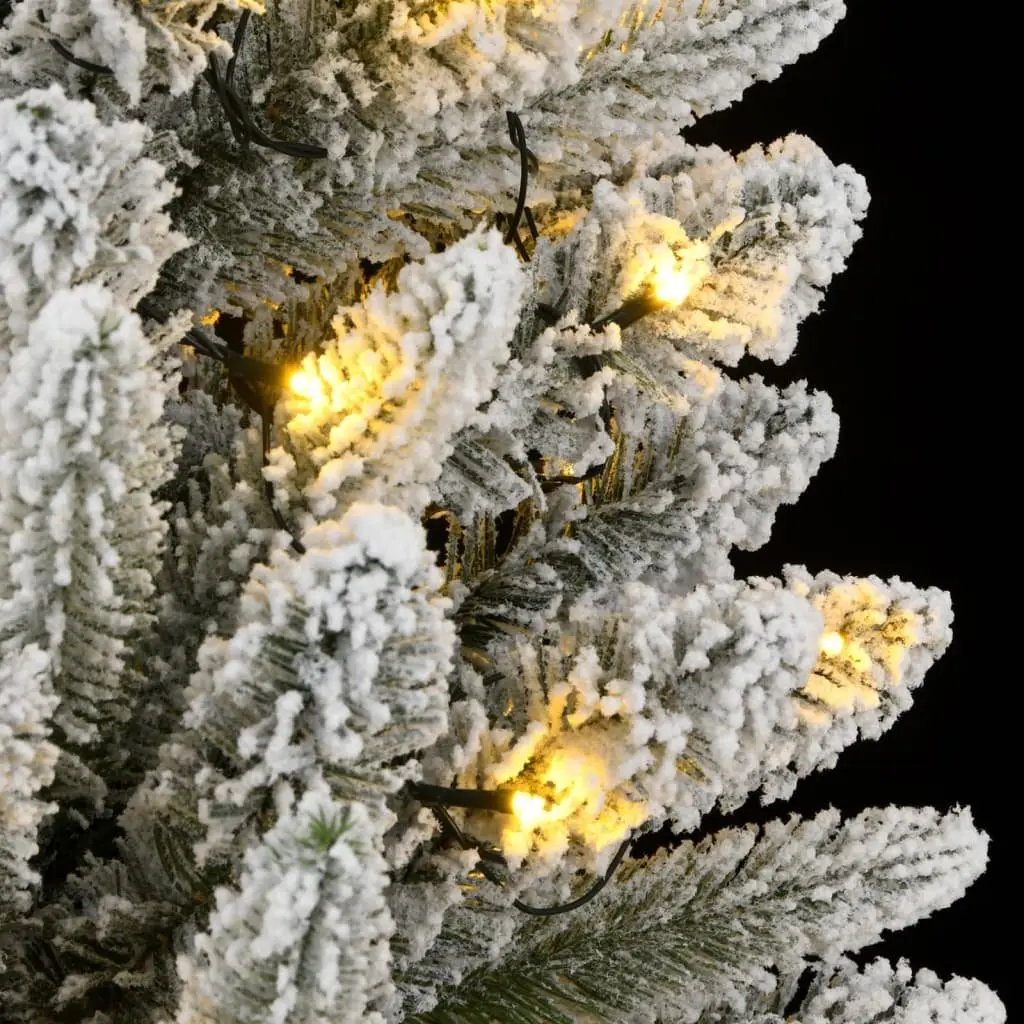 Flocked Snow Green Artificial Christmas Tree 150cm with 150 LED Lights Holiday Decor