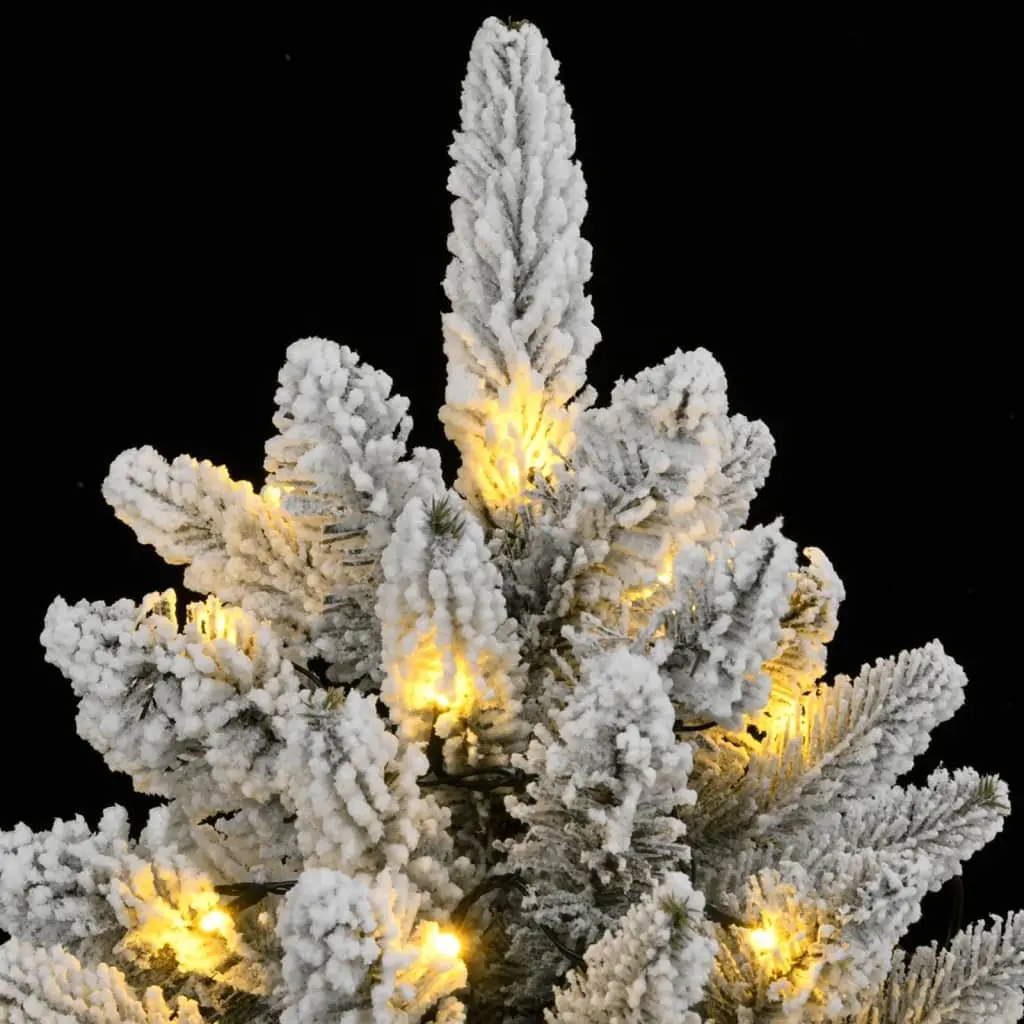Artificial Christmas Tree 180cm Green Flocked Snow Holiday Decor with 300 LED Lights