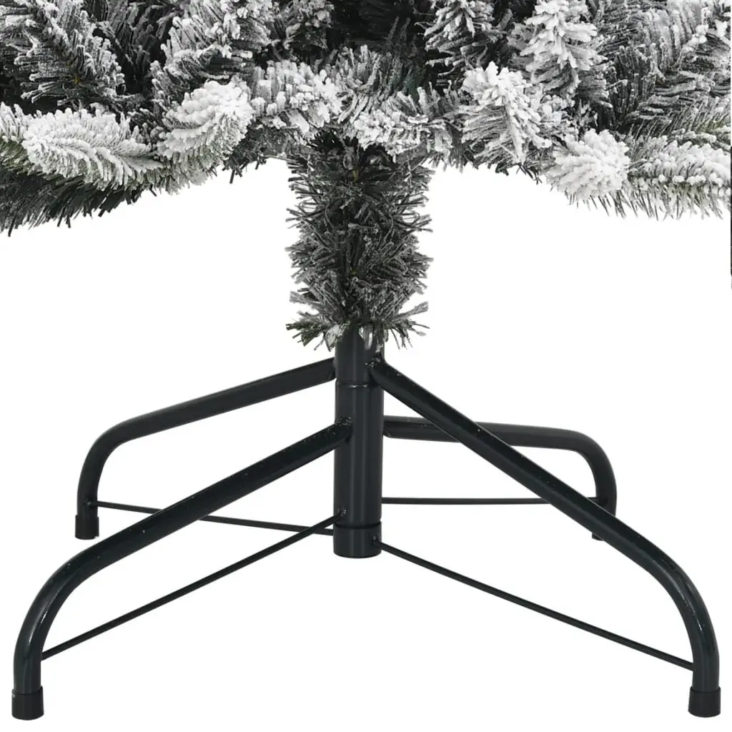 Artificial Christmas Tree 210cm Green Flocked Snow Holiday Decor with 300 LED Lights