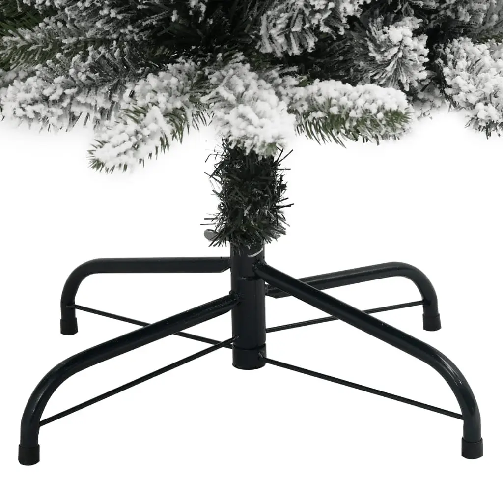 Artificial Christmas Tree Slim 150cm Green Flocked Snow with 150 LEDs