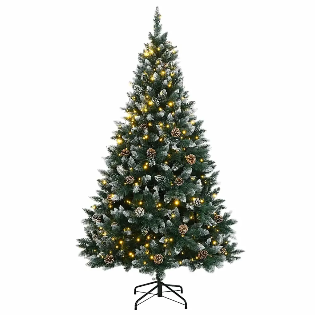 Artificial Christmas Tree 120 cm Green Integrated Lighting 150 LED Lights 8 Modes Hinged Branches