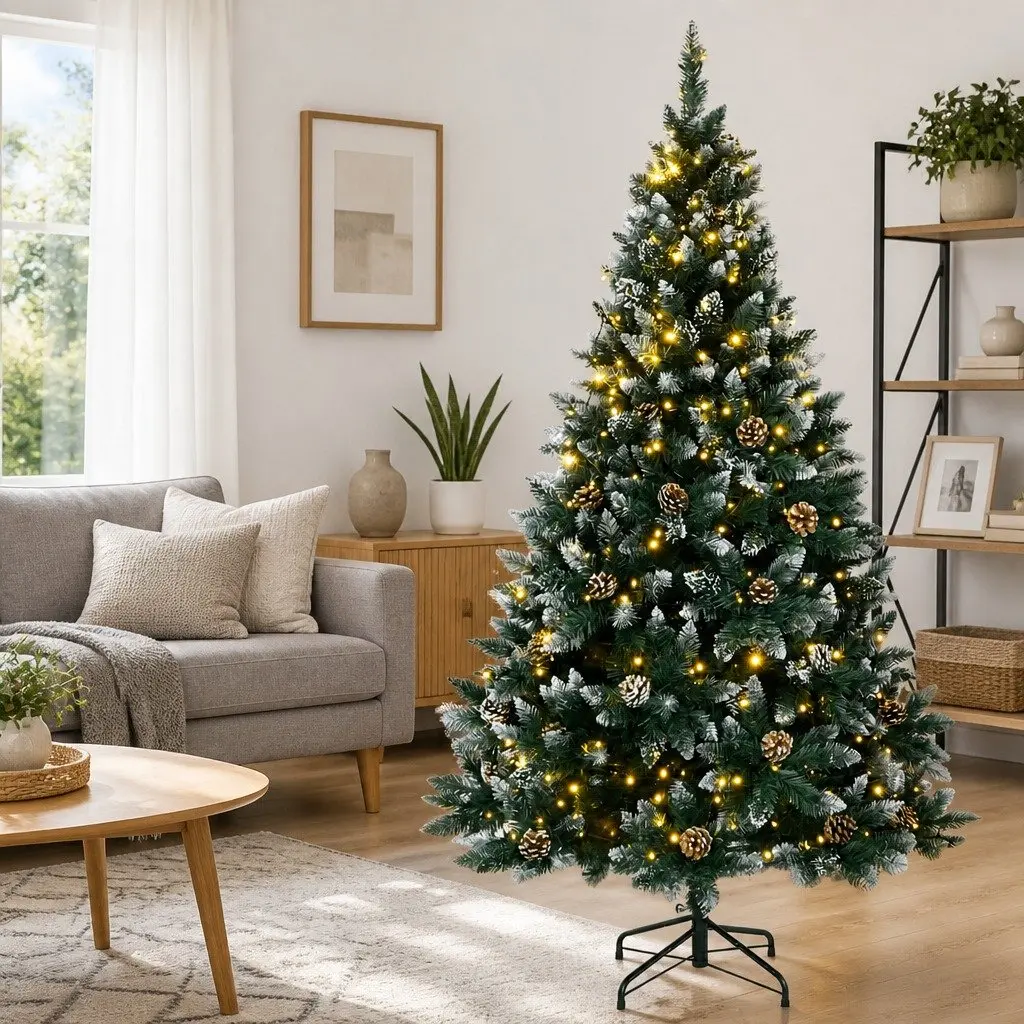 Artificial Christmas Tree 150cm Green Decoration with 150 LED Lights