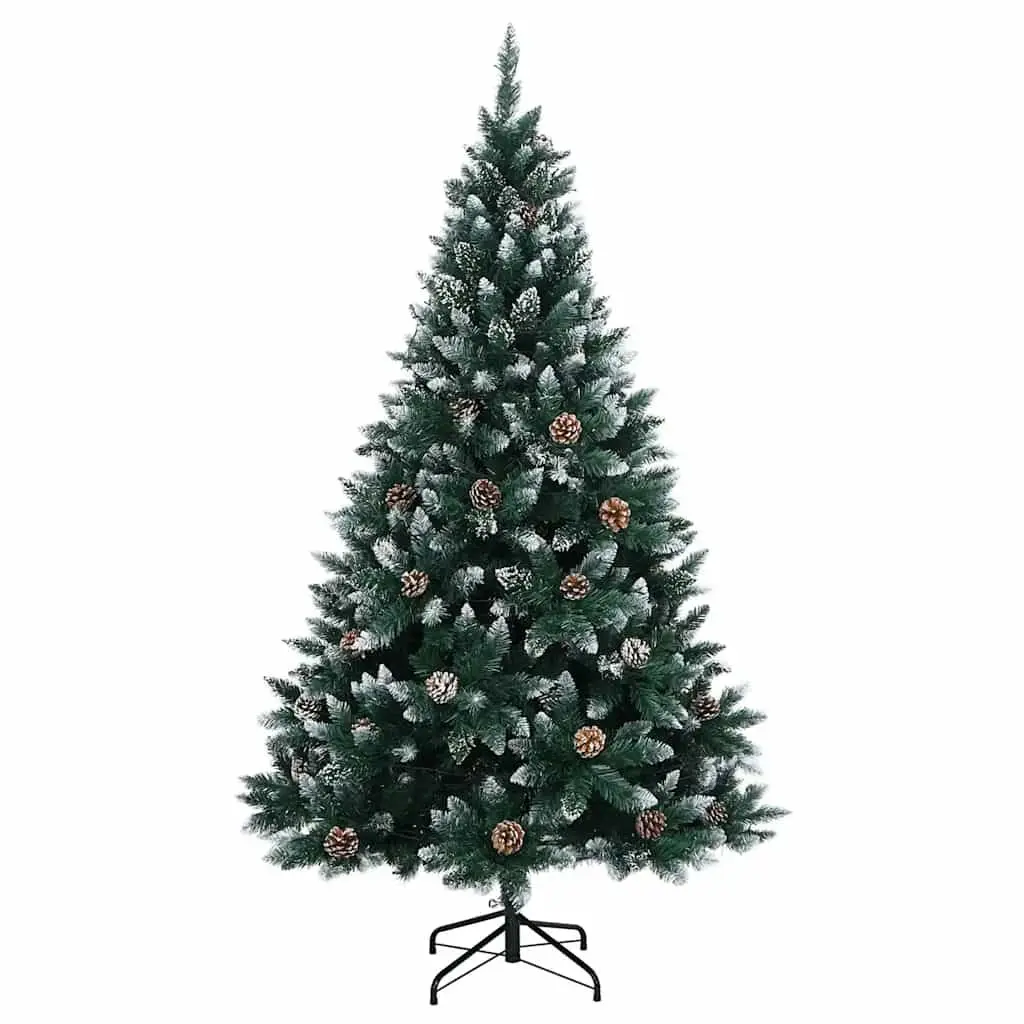Artificial Christmas Tree 180cm Holiday Decor Green 300 LEDs Hinged Branches