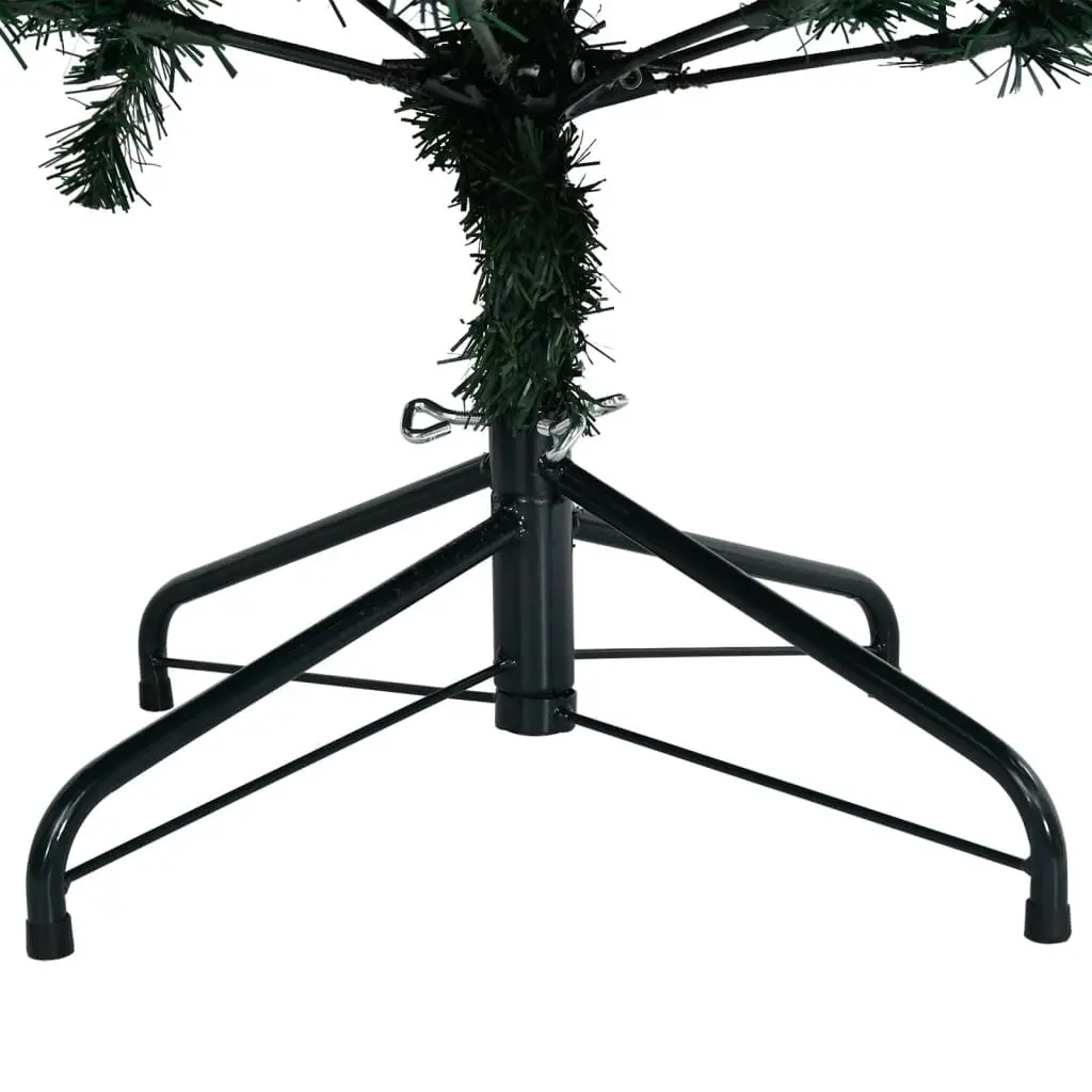 Artificial Christmas Tree 210cm Green PVC with 300 LED Lights and Hinged Branches