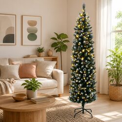 Durable 150cm Slim Christmas Tree with LED Lighting