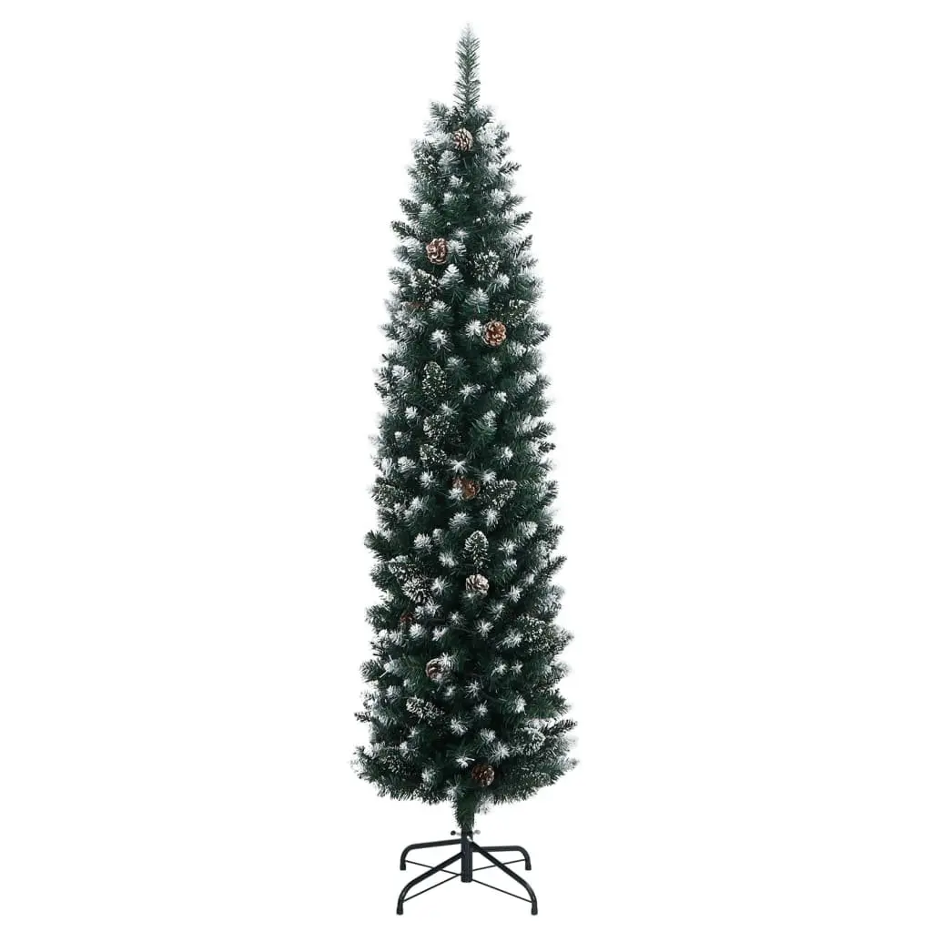 Artificial Slim Christmas Tree 150cm Green LED Lights 8 Modes