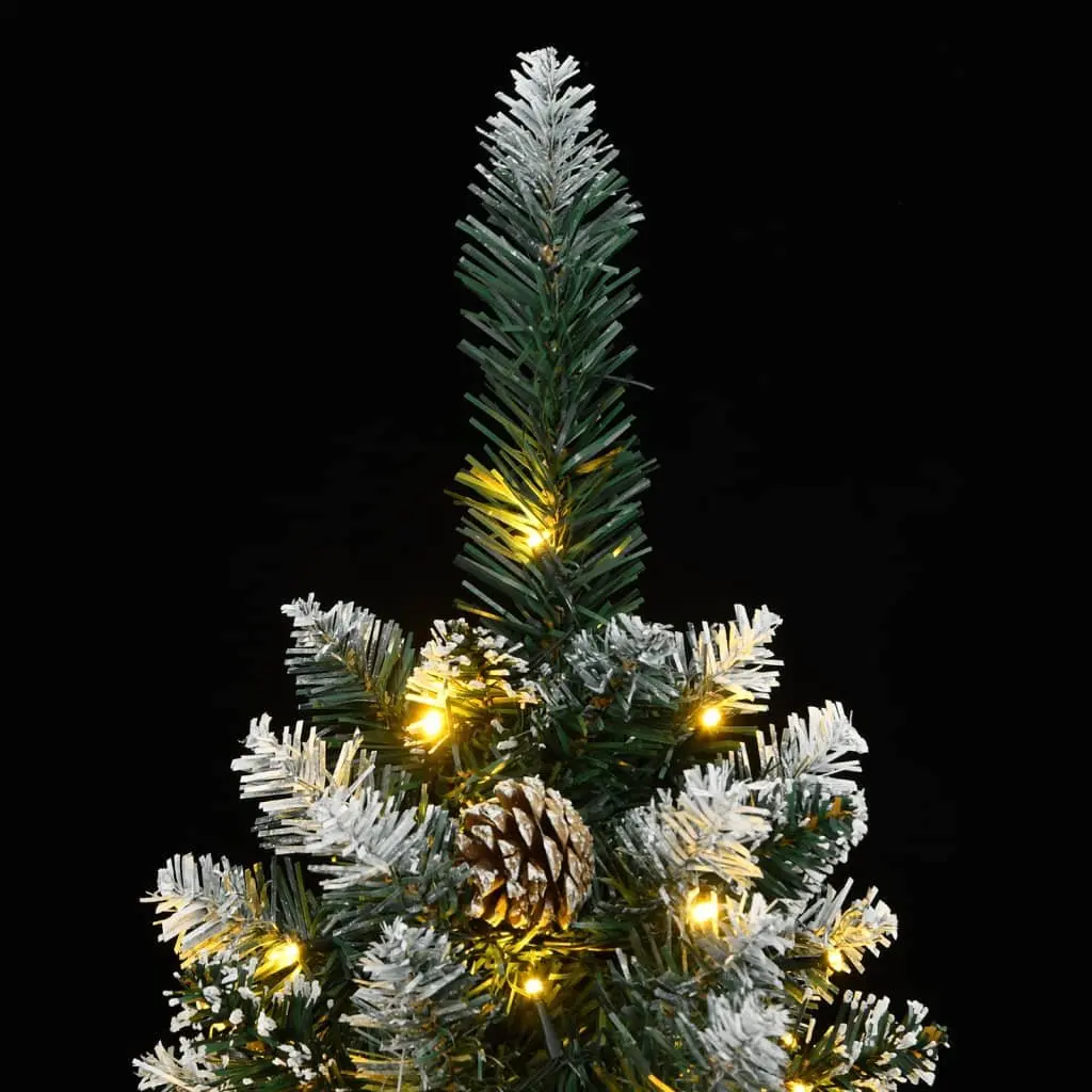 Artificial Slim Christmas Tree 150cm Green LED Lights 8 Modes
