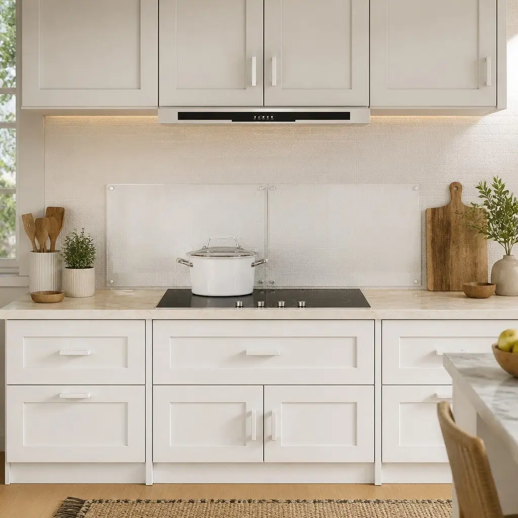 Tempered Glass Kitchen Backsplash Splash Guard 70x40 cm Transparent 2 Piece