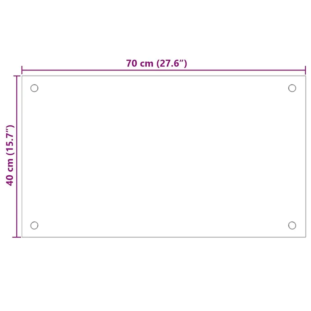 Tempered Glass Kitchen Backsplash Splash Guard 70x40 cm Transparent 2 Piece