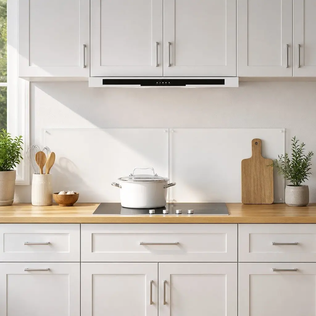Tempered Glass Kitchen Splash Guard Transparent 80x40 cm Set of 2