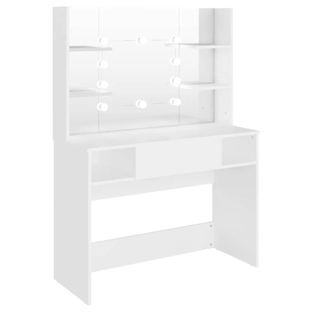 Makeup Dressing Table LED Lights Mirror White Vanity Unit 100cm x 40cm x 135cm