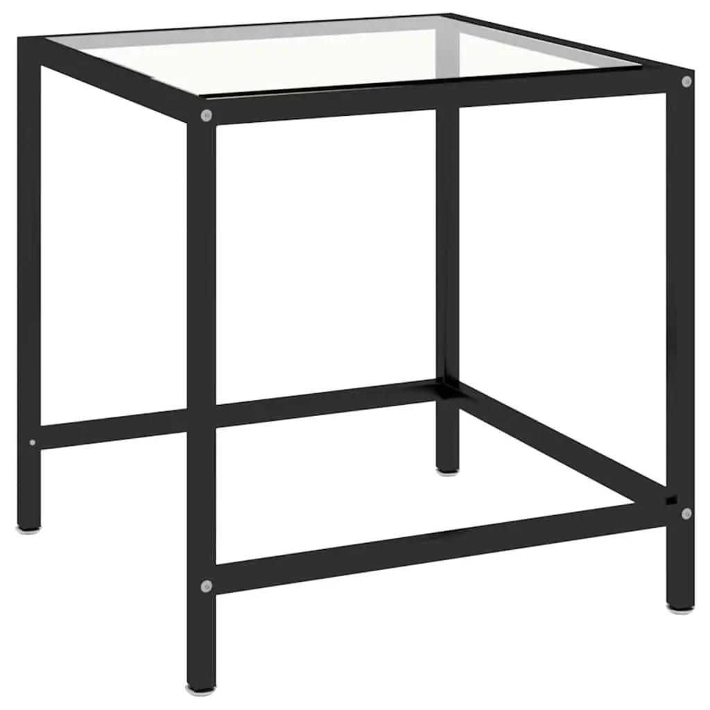 Tempered Glass Tea Tables Set of 2 Transparent Side End Coffee Accent Furniture