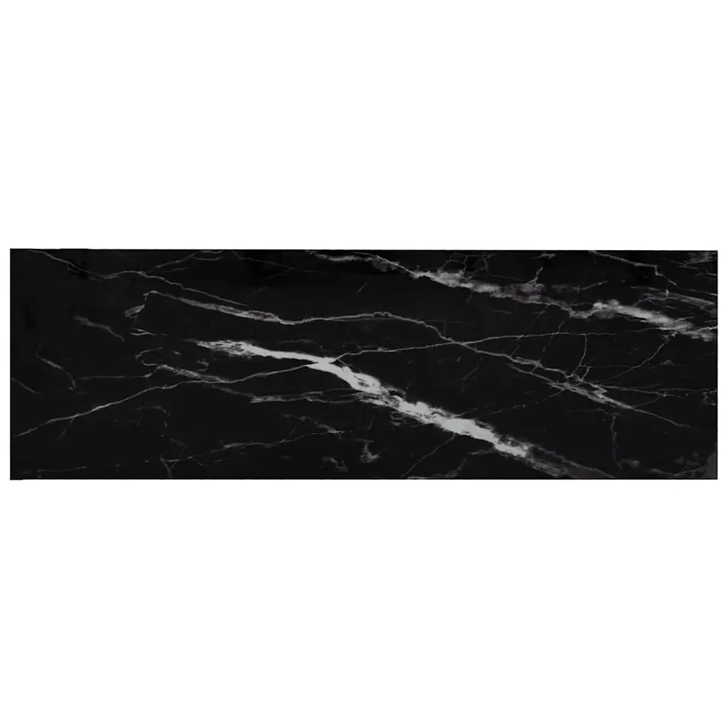 Black Marble Tempered Glass Shelf Unit Storage Display Corner Bookcase 100x36x90cm