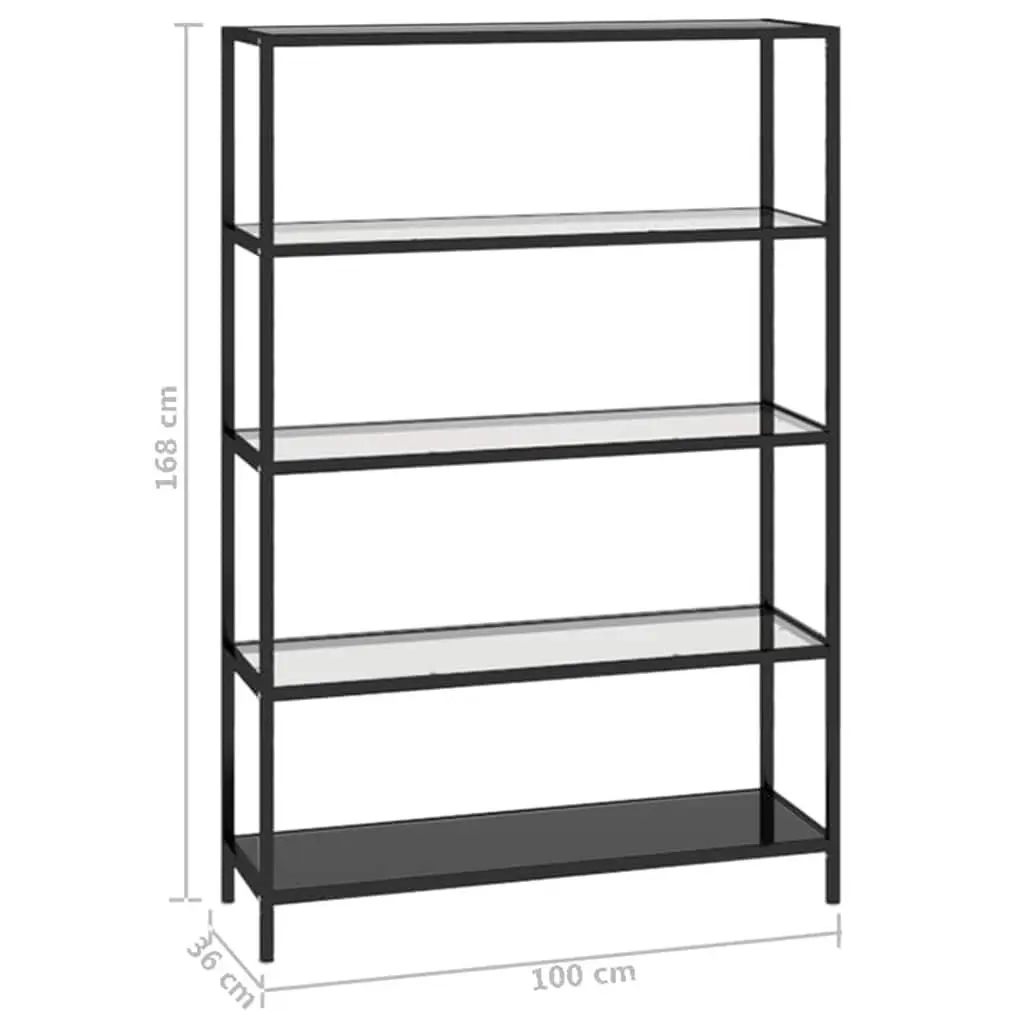 Black Glass Shelf Unit