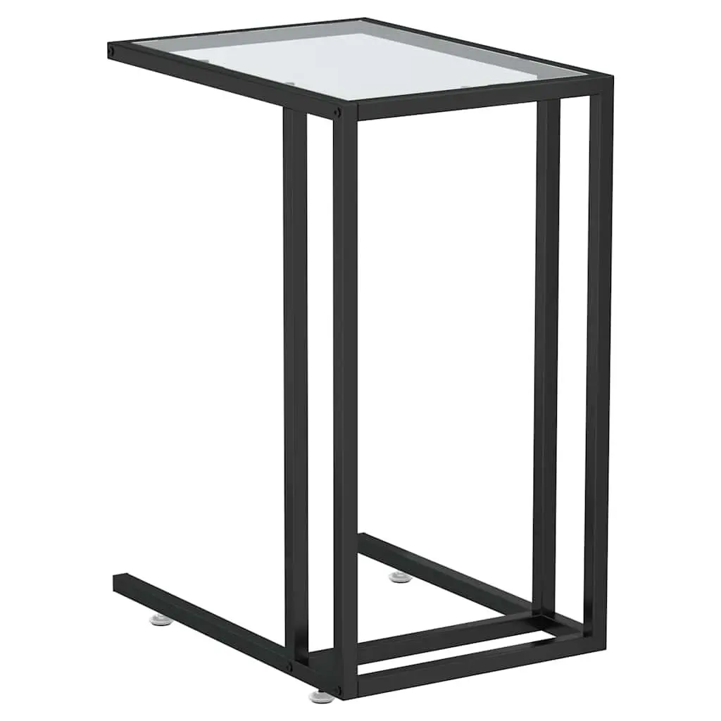 Computer Side Table Tempered Glass Transparent Modern End Table Living Room