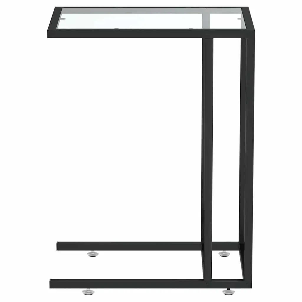 Computer Side Table Tempered Glass Transparent Modern End Table Living Room