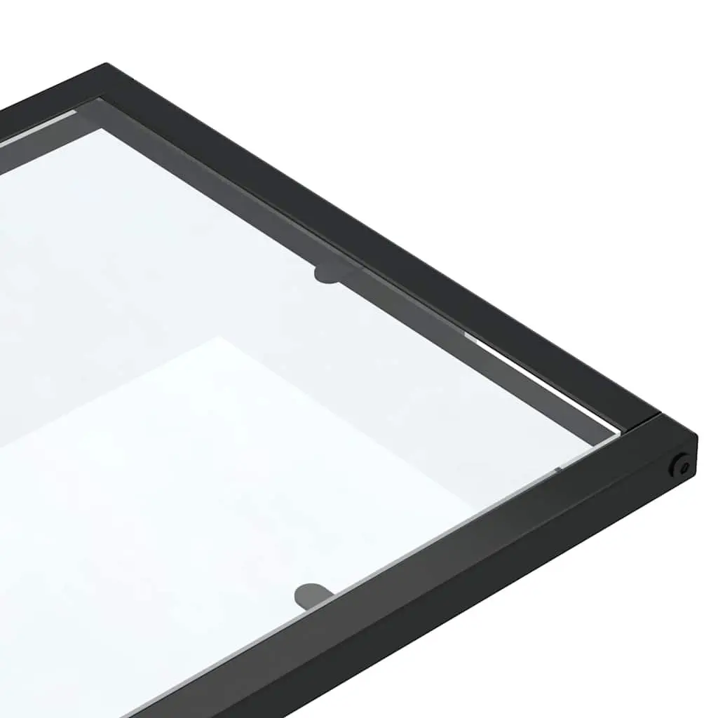 Computer Side Table Tempered Glass Transparent Modern End Table Living Room
