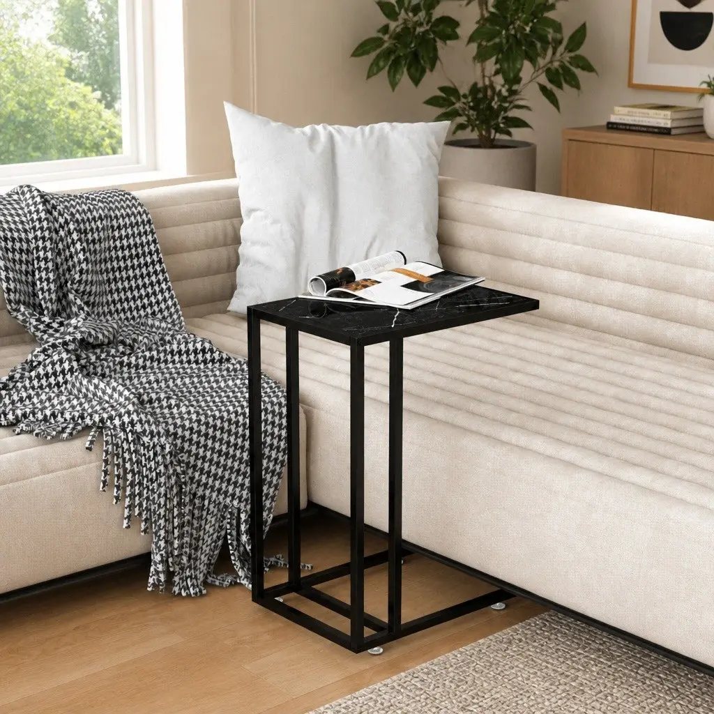 Black Marble End Table