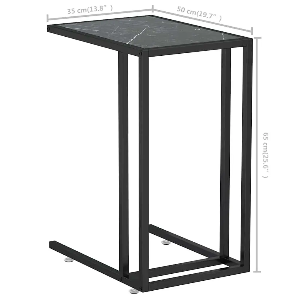 Black Marble End Table