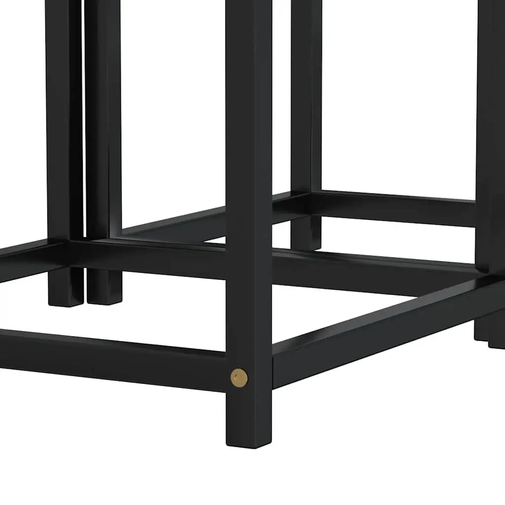 End Tables 2 Pieces MDF Black Industrial Style Side Tables Tea Coffee Table