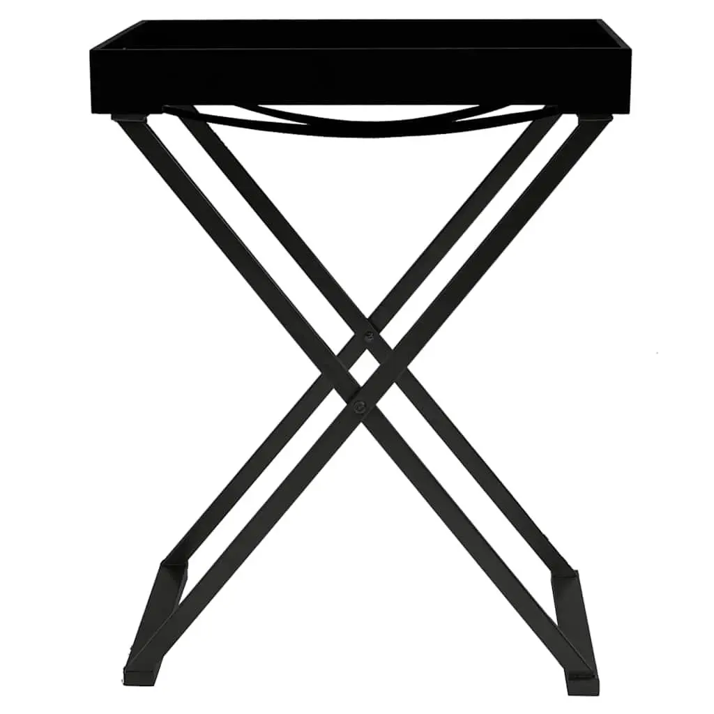 Folding Side Table Black Compact Accent End Table Indoor Outdoor