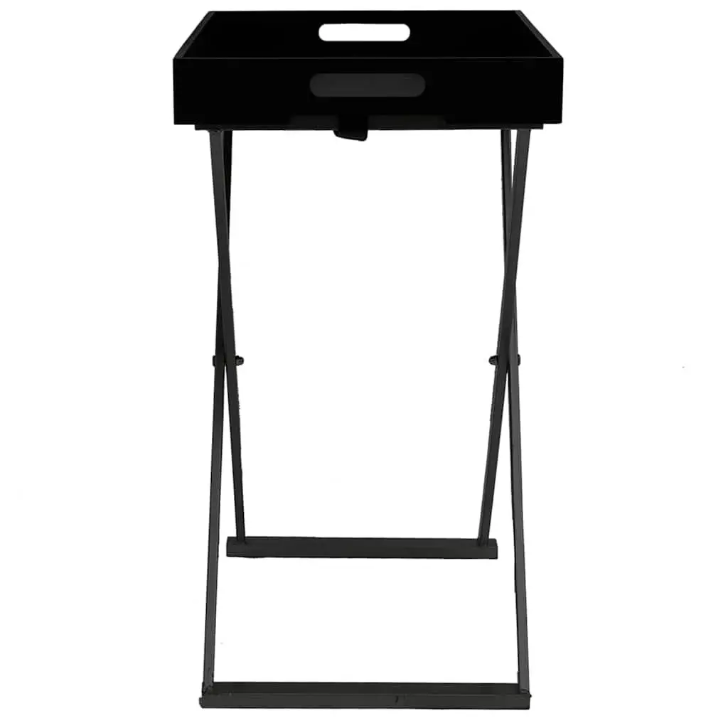 Folding Side Table Black Compact Accent End Table Indoor Outdoor