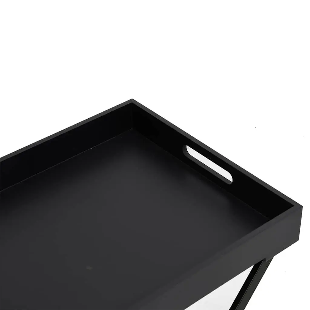 Folding Side Table Black Compact Accent End Table Indoor Outdoor