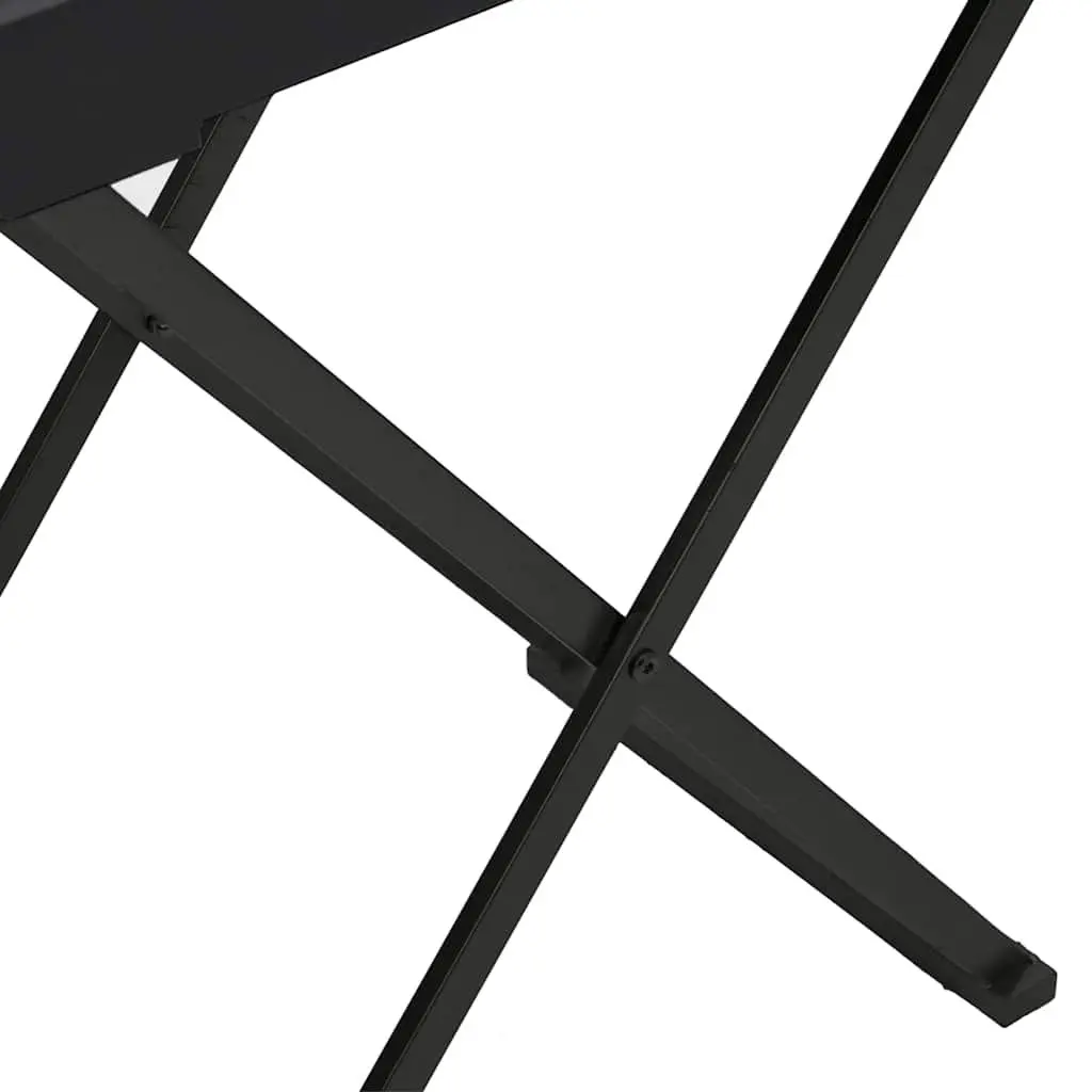 Folding Side Table Black Compact Accent End Table Indoor Outdoor