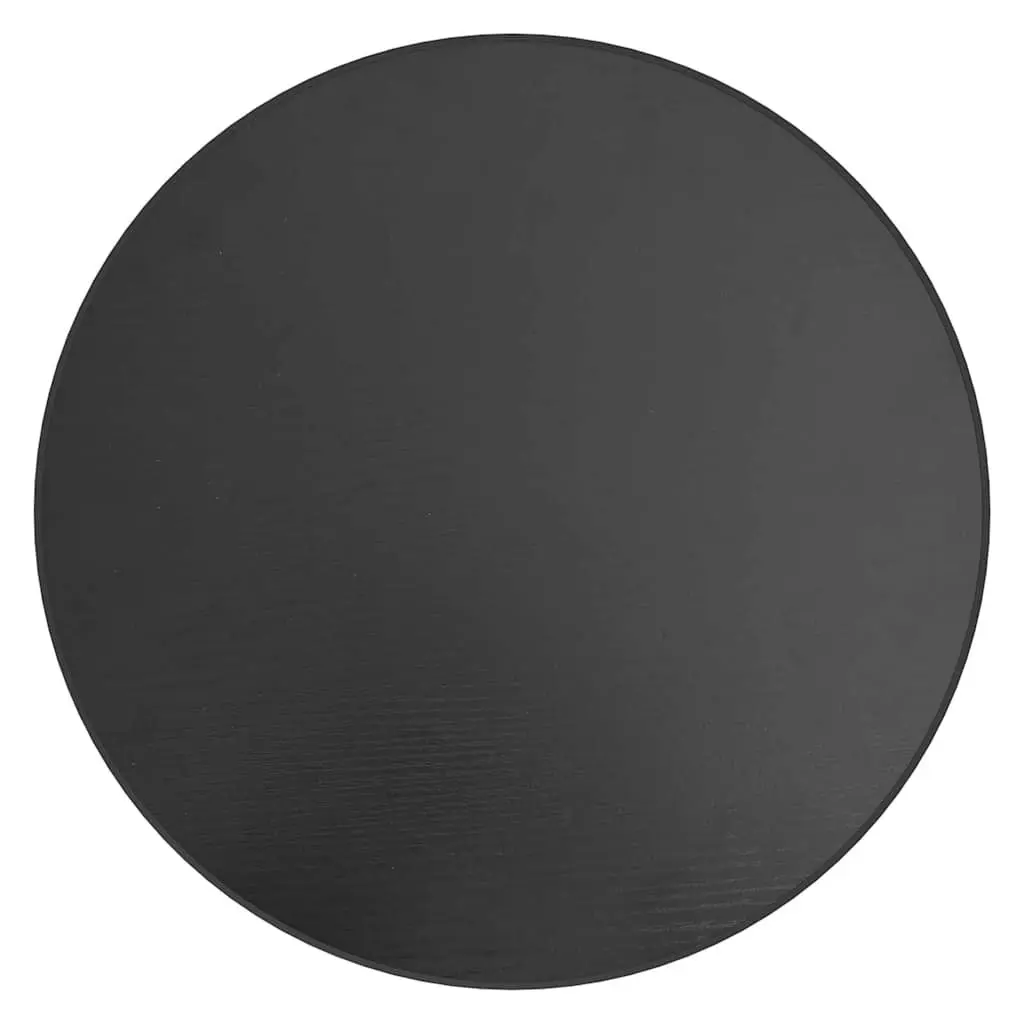 Round Tea Table Black MDF Top Contemporary Home Furniture 35 cm